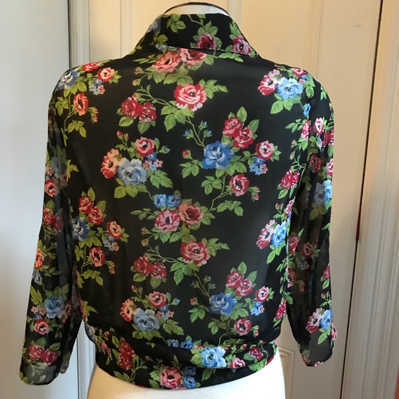 BONGO Sheer Waist Tie Top Retro 90s - Picture 5 of 8